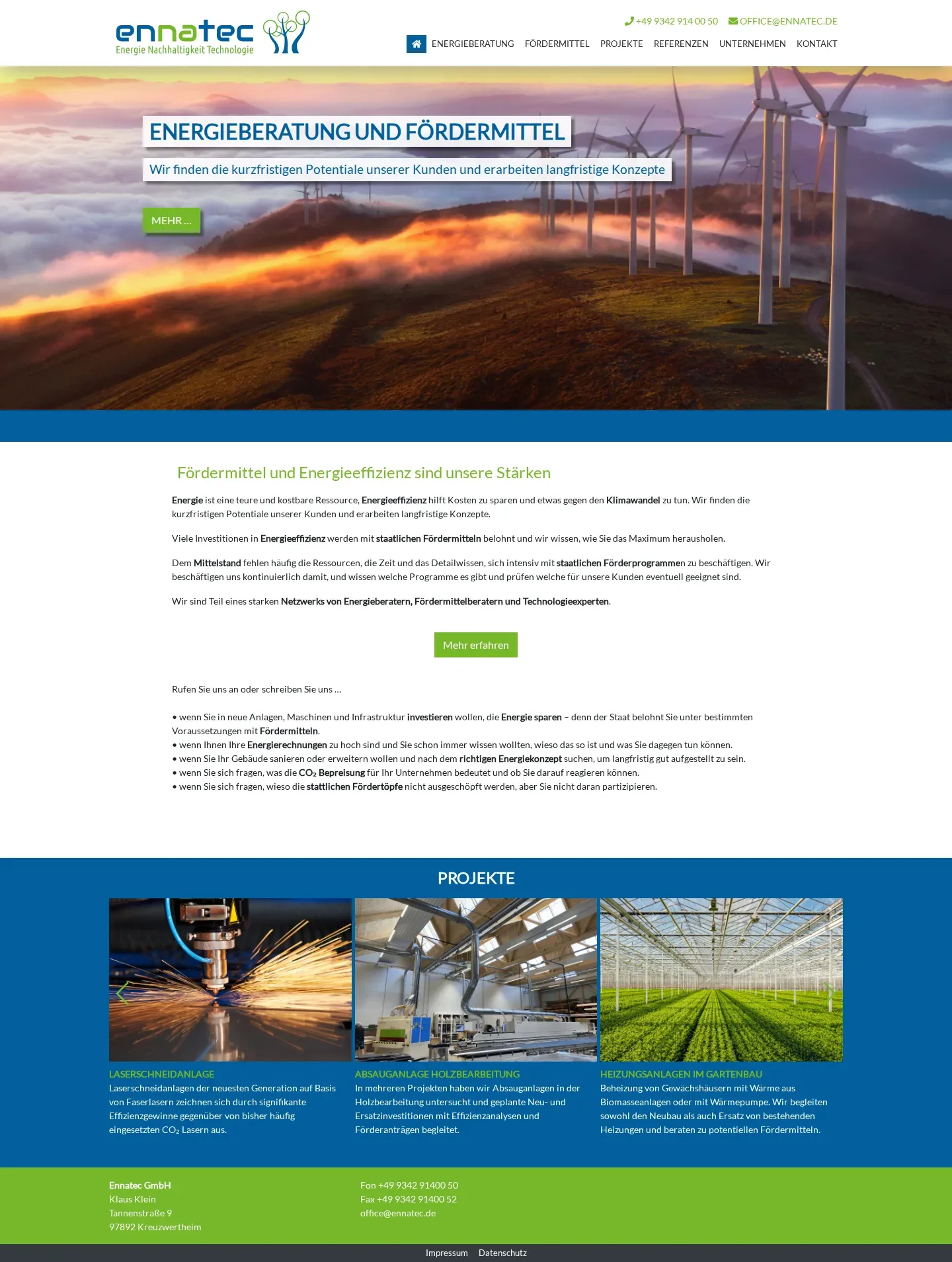 ennatec.de – Ansicht Desktop