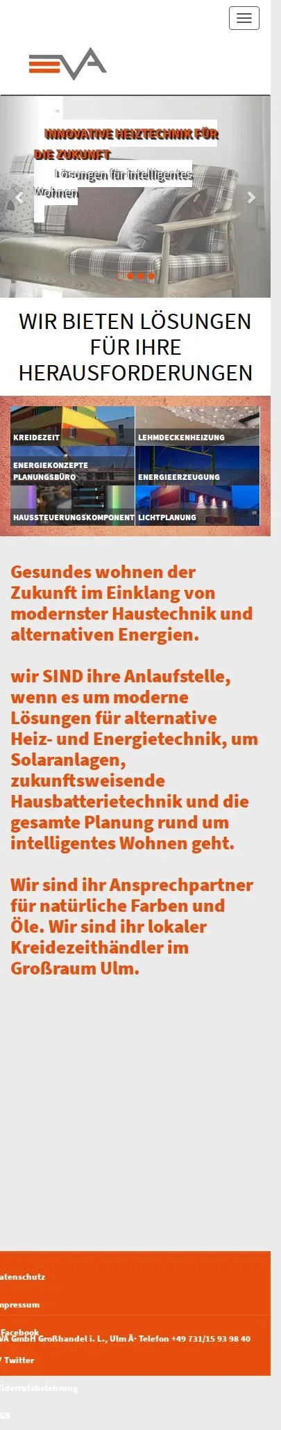 eva-ulm.de – Ansicht Mobil