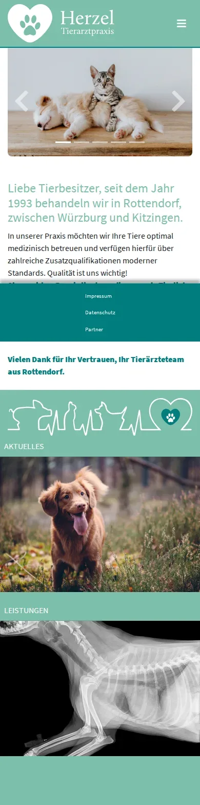 herzel-vet.de – Ansicht Mobil