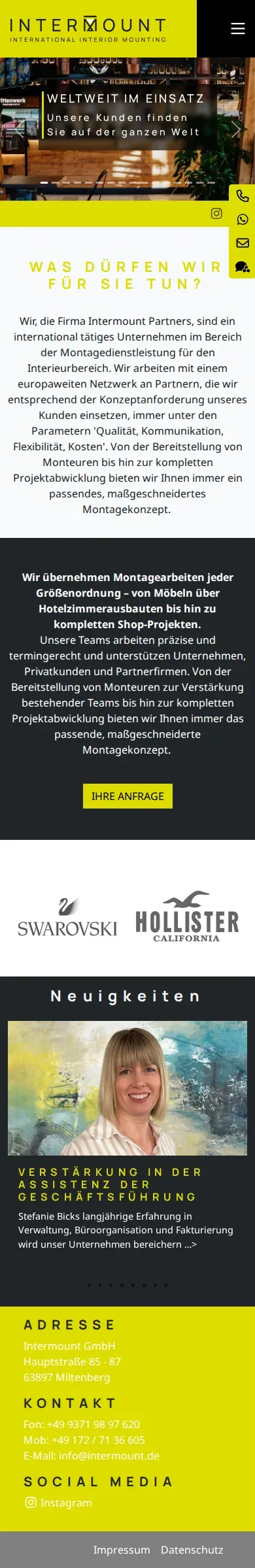 intermount.de – Ansicht Mobil