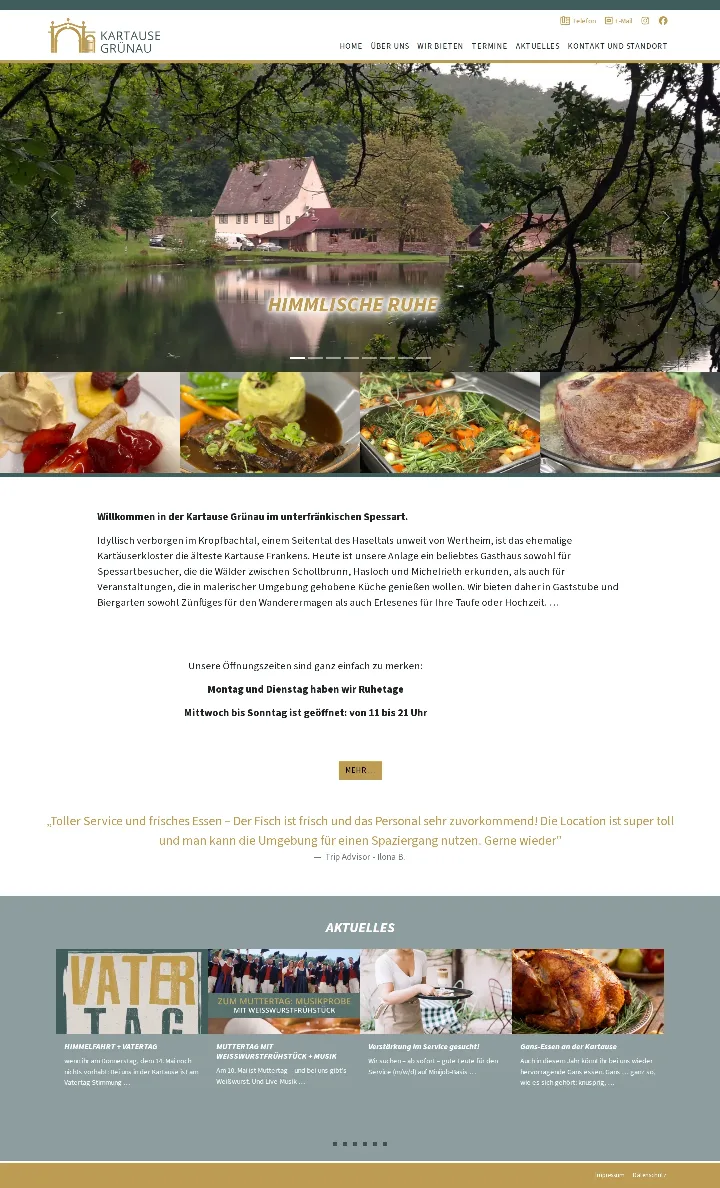 kartausegruenau.de – Ansicht Desktop
