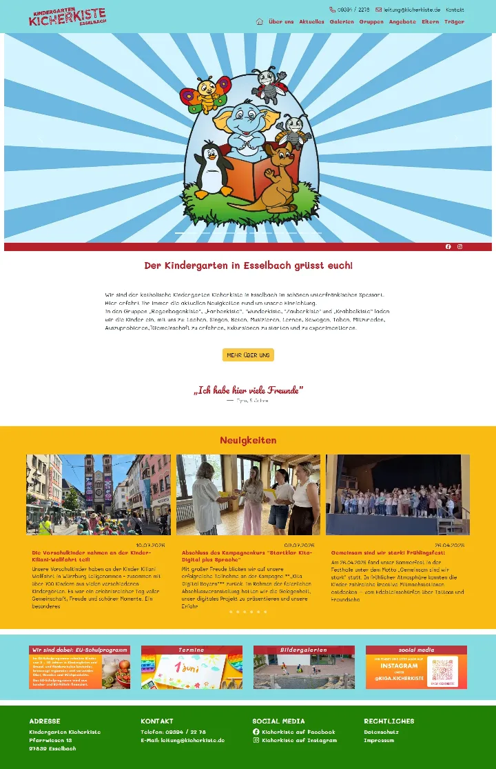 kicherkiste.de – Ansicht Desktop