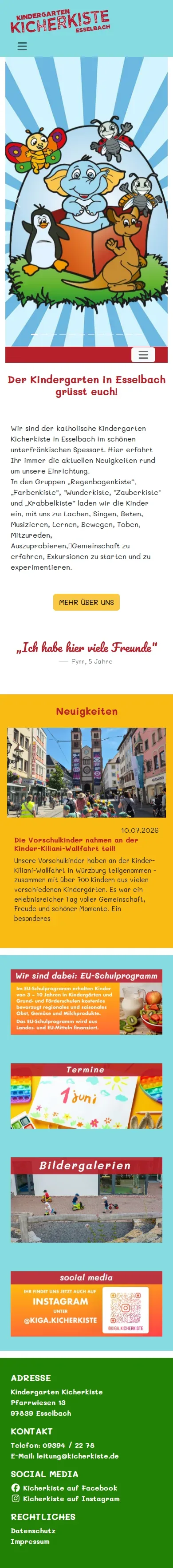 kicherkiste.de – Ansicht Mobil