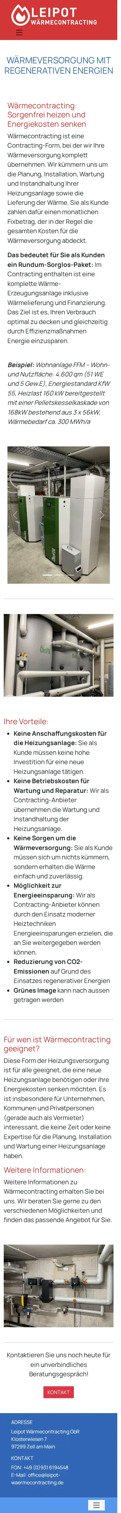 leipot-waermecontracting.de – Ansicht Mobil