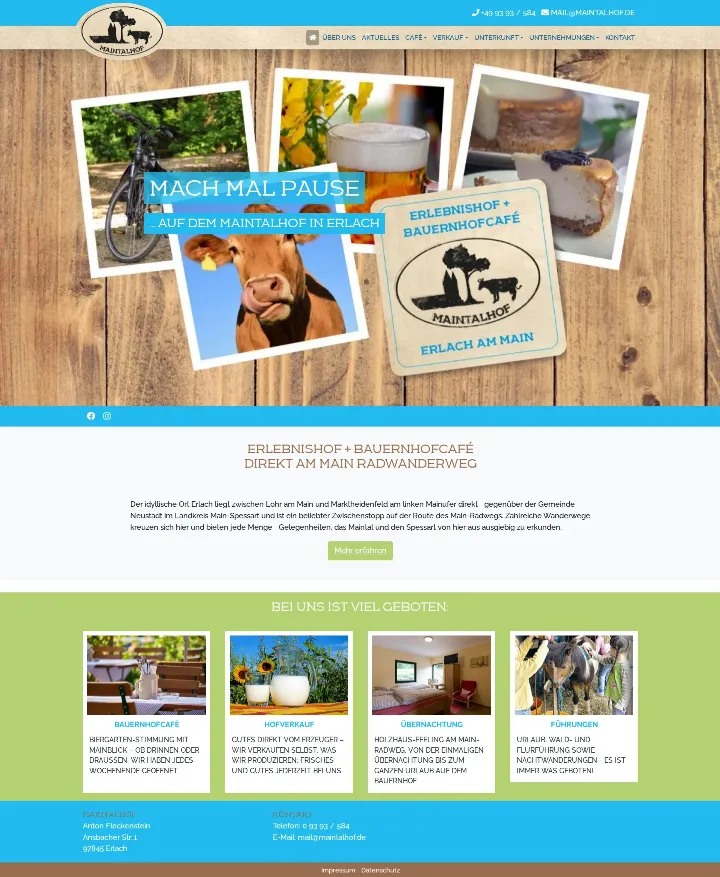 maintalhof.de – Ansicht Desktop