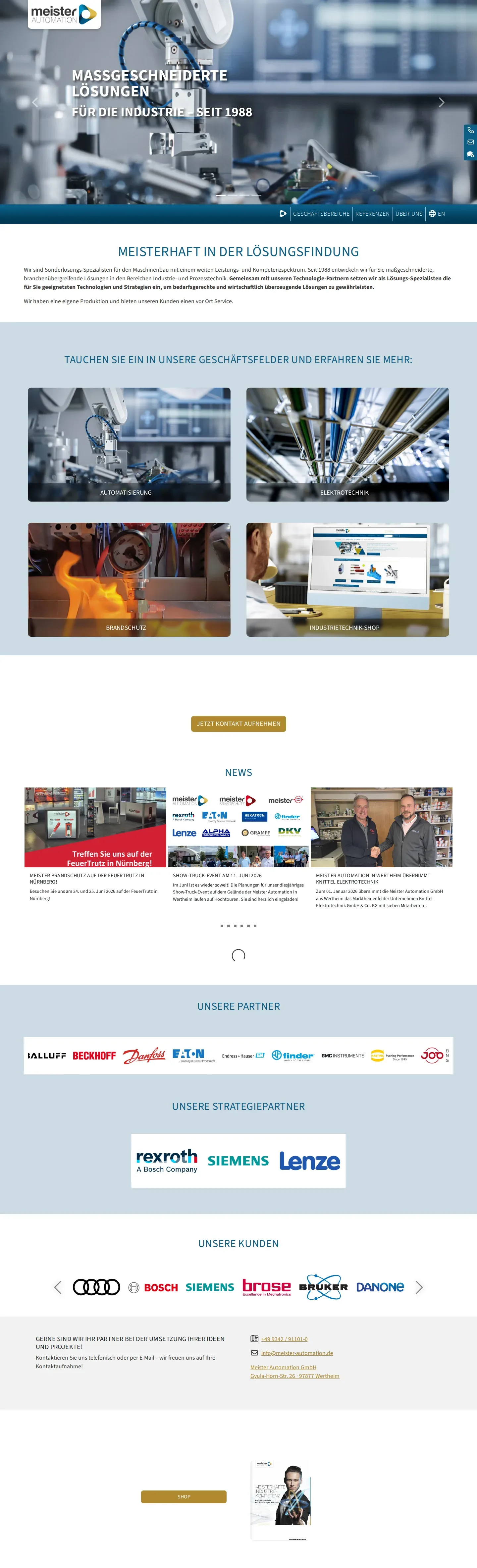 meister-automation.de – Ansicht Desktop