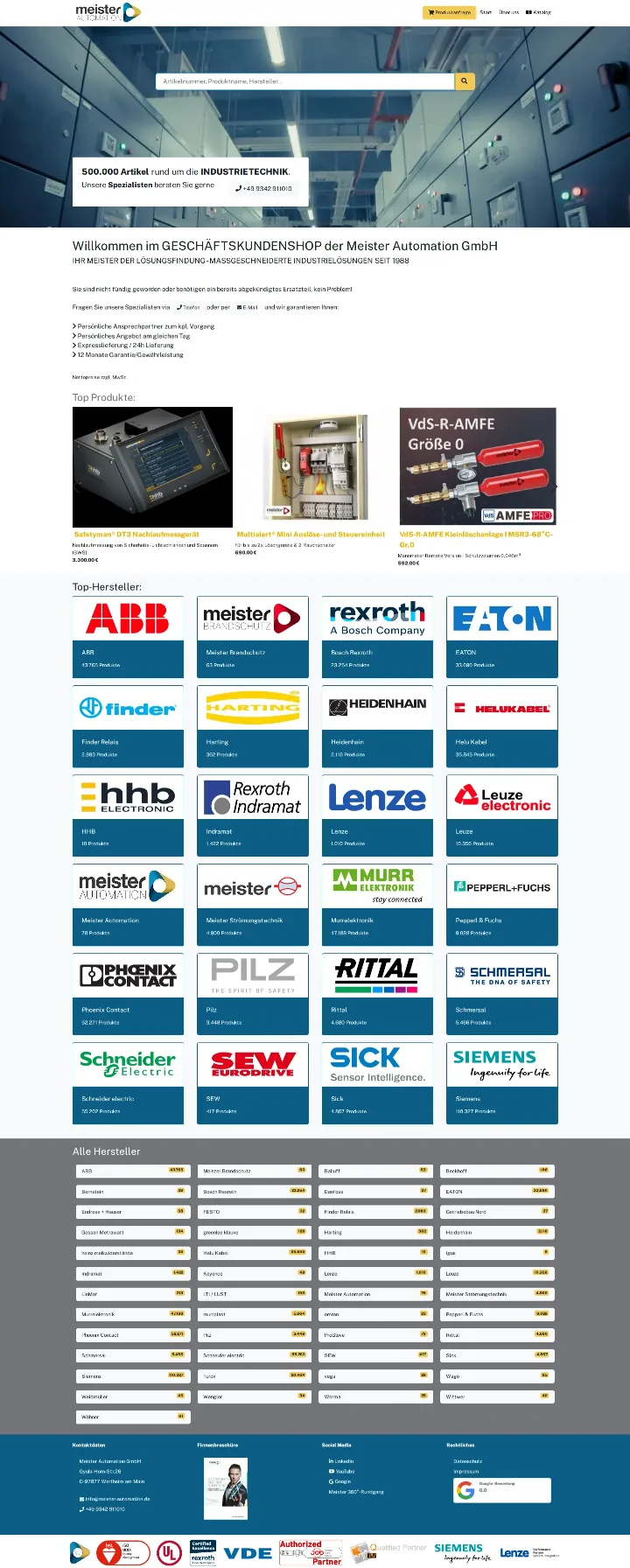 meister-automation.shop – Ansicht Desktop