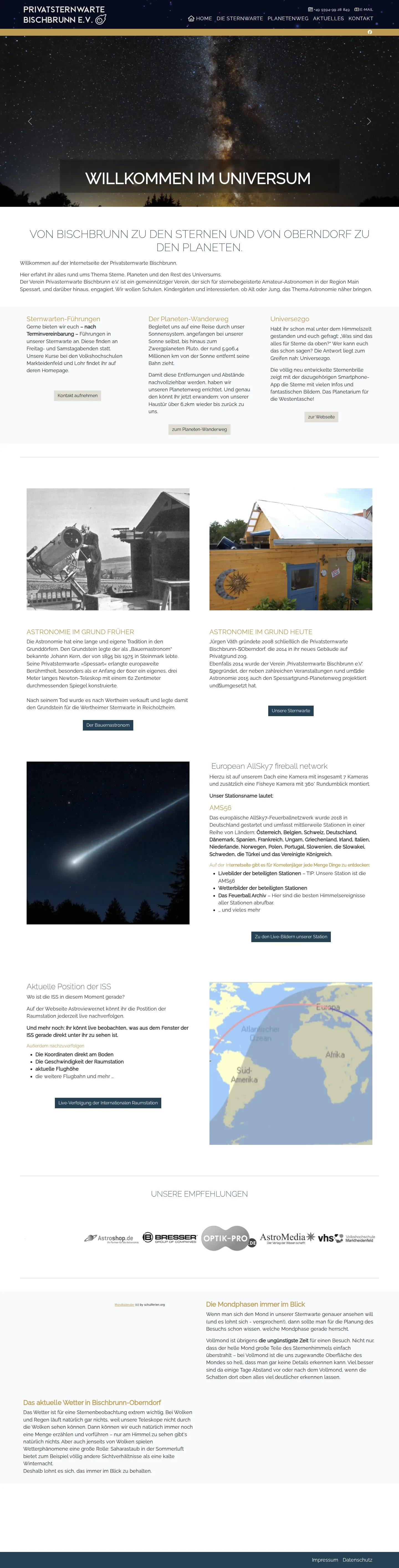 privatsternwarte-bischbrunn.de – Ansicht Desktop