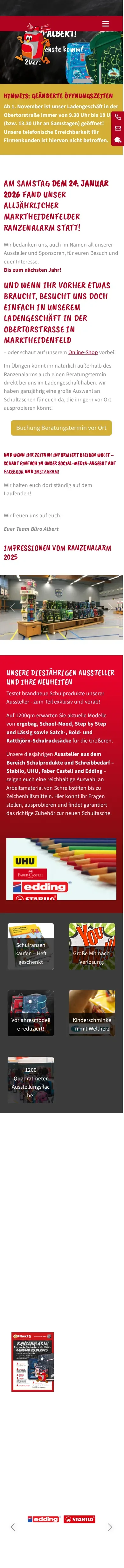 ranzenalarm.de – Ansicht Mobil
