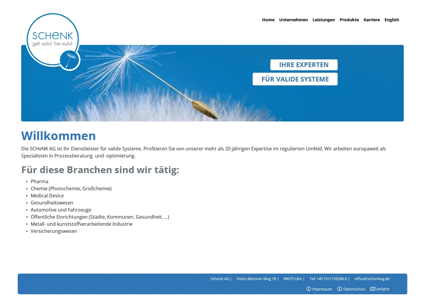 schenkag.de – Ansicht Desktop