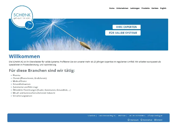 schenkag.de – Ansicht Desktop