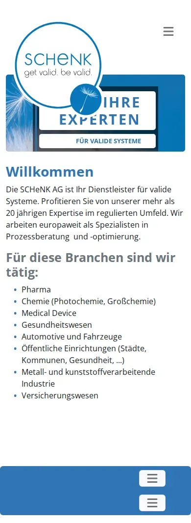 schenkag.de – Ansicht Mobil