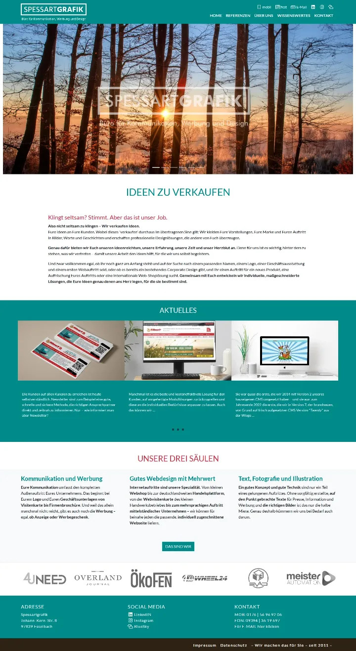 spessartgrafik.de – Ansicht Desktop