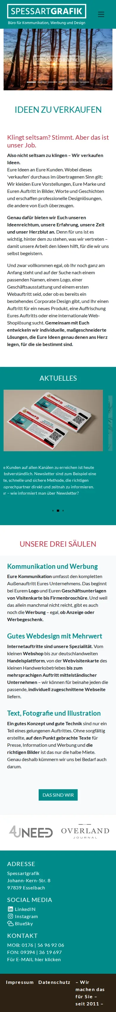 spessartgrafik.de – Ansicht Mobil