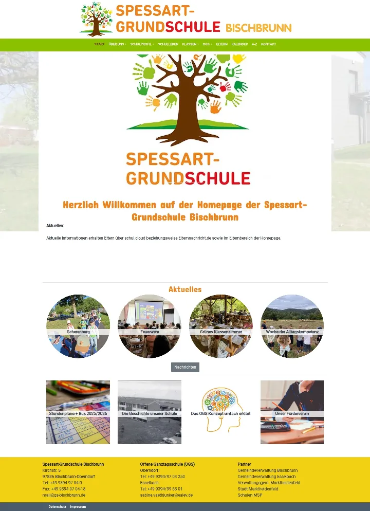 spessartgrundschule.de – Ansicht Desktop