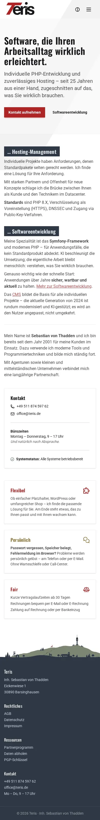teris.de – Ansicht Mobil