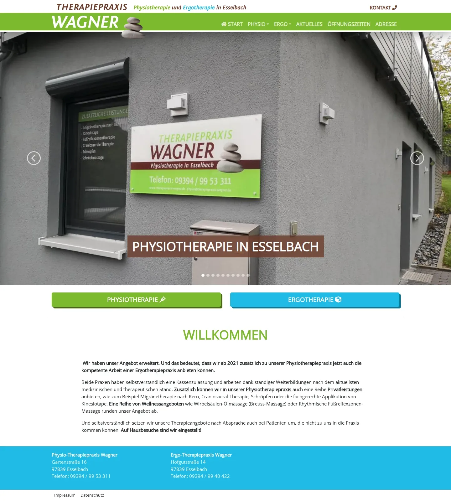 therapiepraxis-wagner.de – Ansicht Desktop