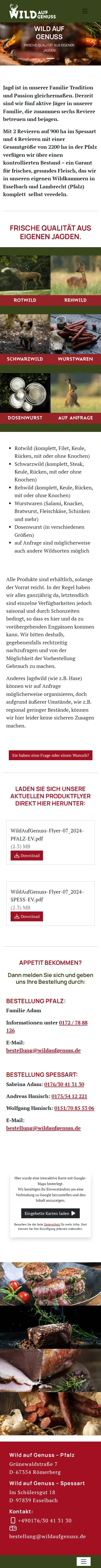 wild-auf-genuss.de – Ansicht Mobil