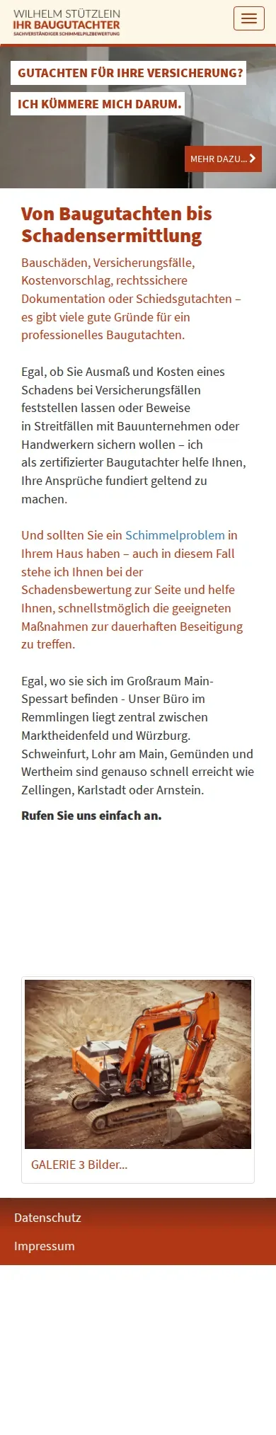 wst-baugutachten.de – Ansicht Mobil